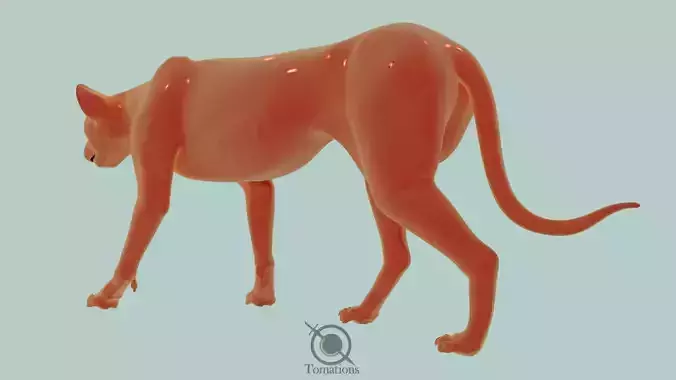 Cheetah with checkered pattern 3D model