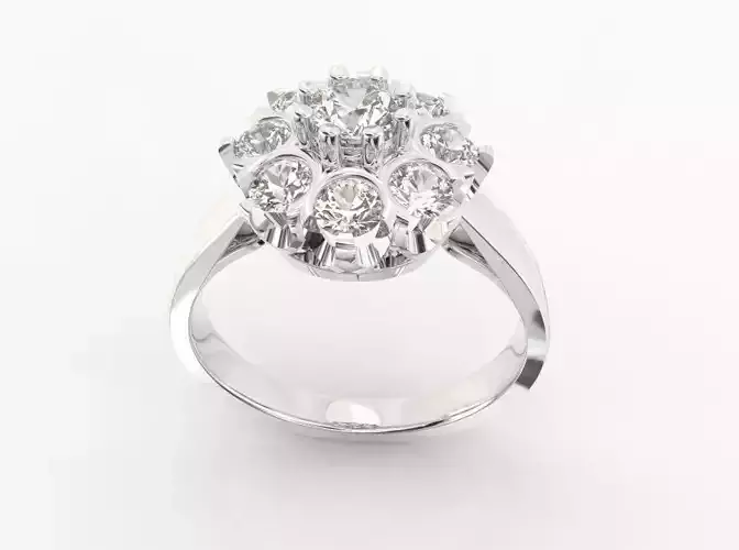 Ring012 diamond cluster ring