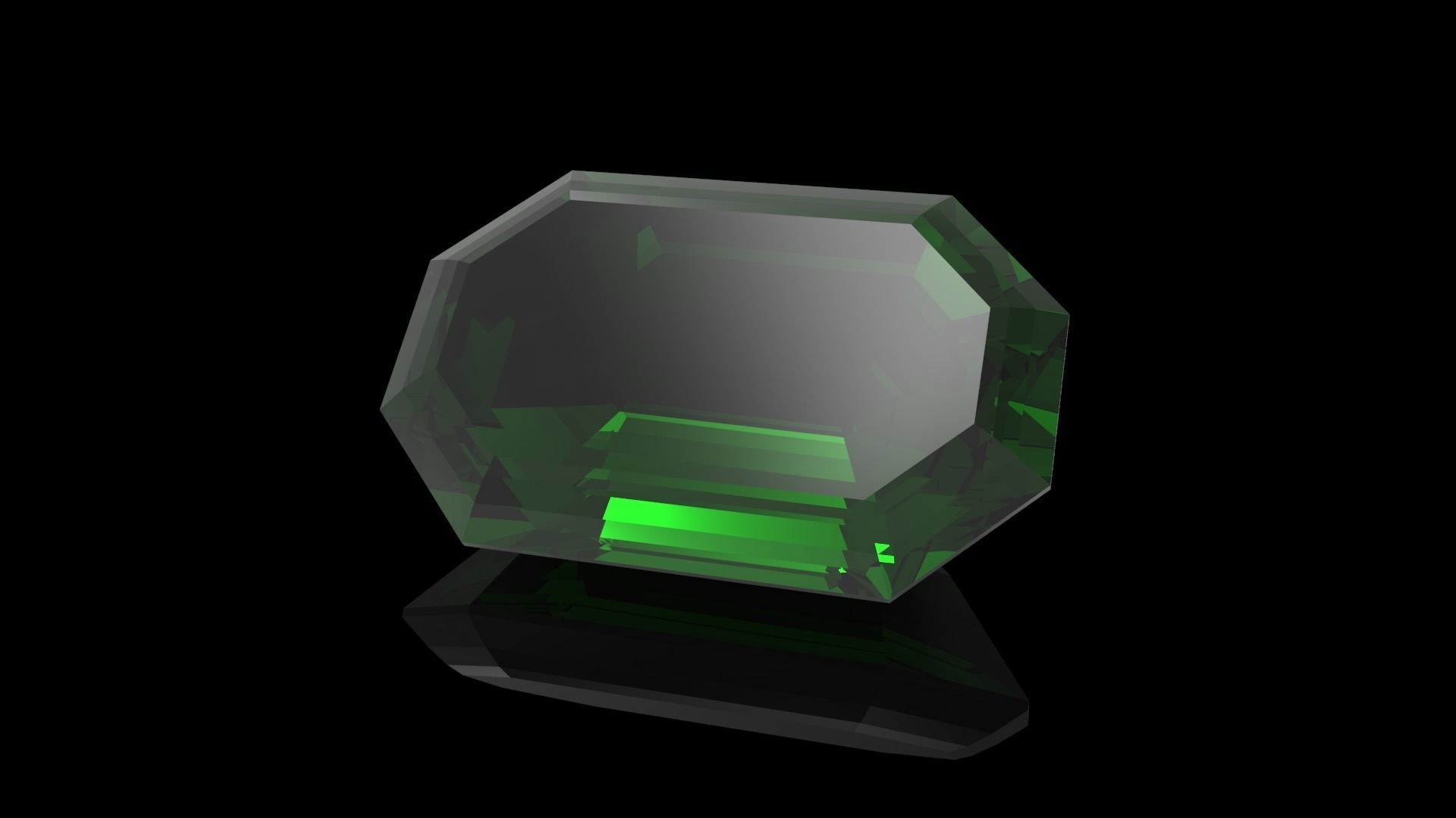 Emerald Cut Gem 3D print model