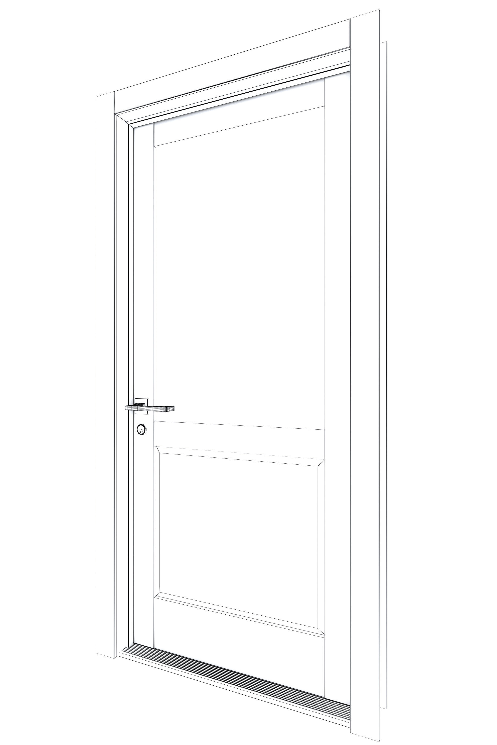 Door-065 interior door in oak with frosted glass 3D model_5