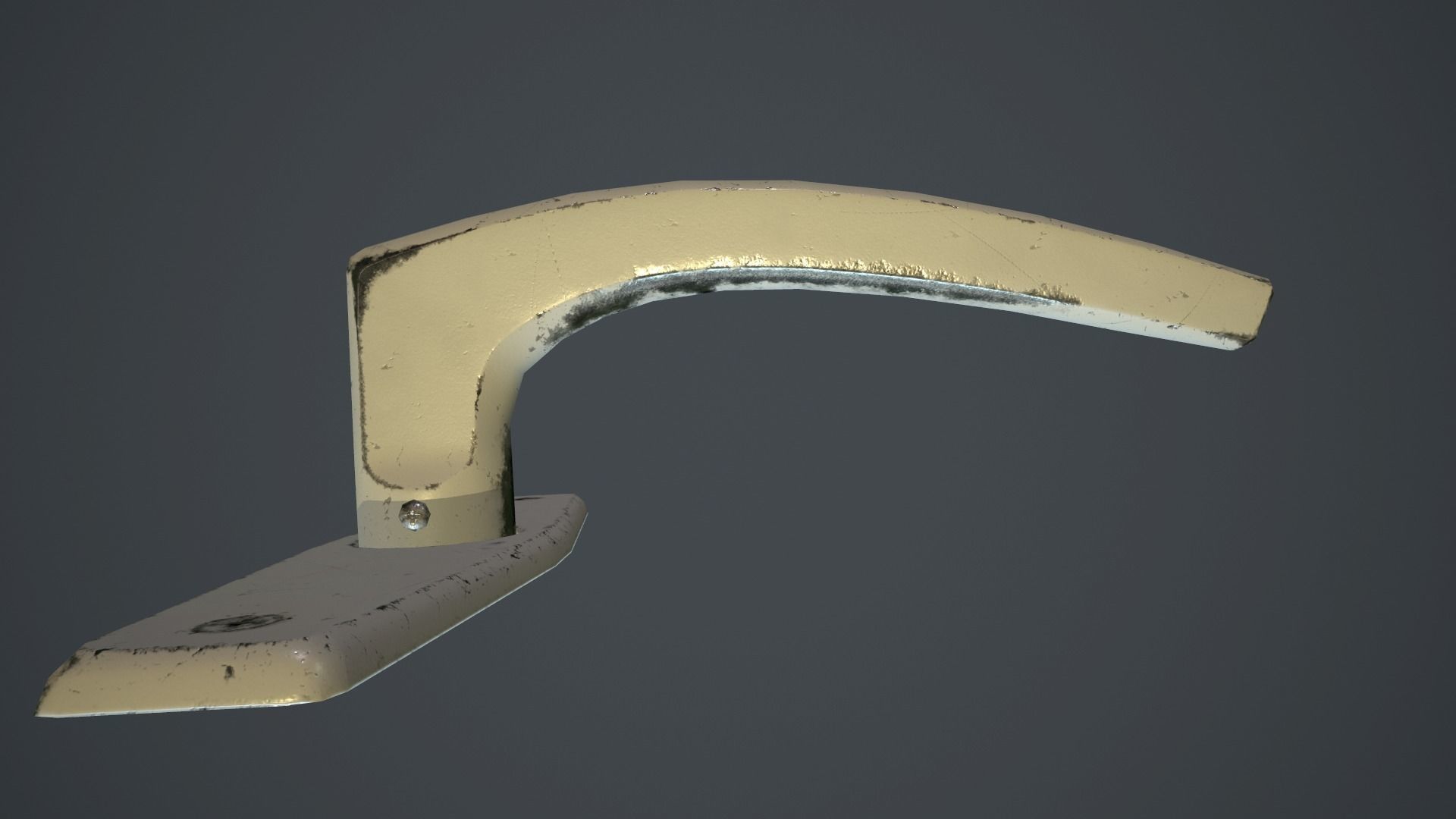 Old Door Handle PBR Game Ready Low-poly 3D model_6