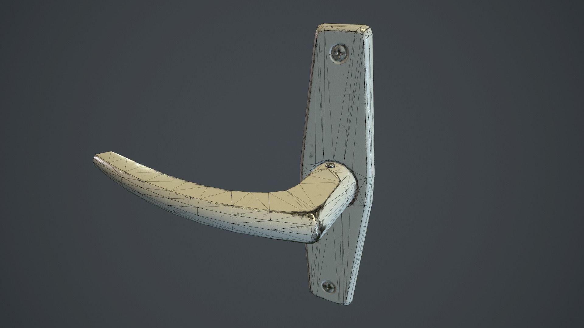 Old Door Handle PBR Game Ready Low-poly 3D model_16