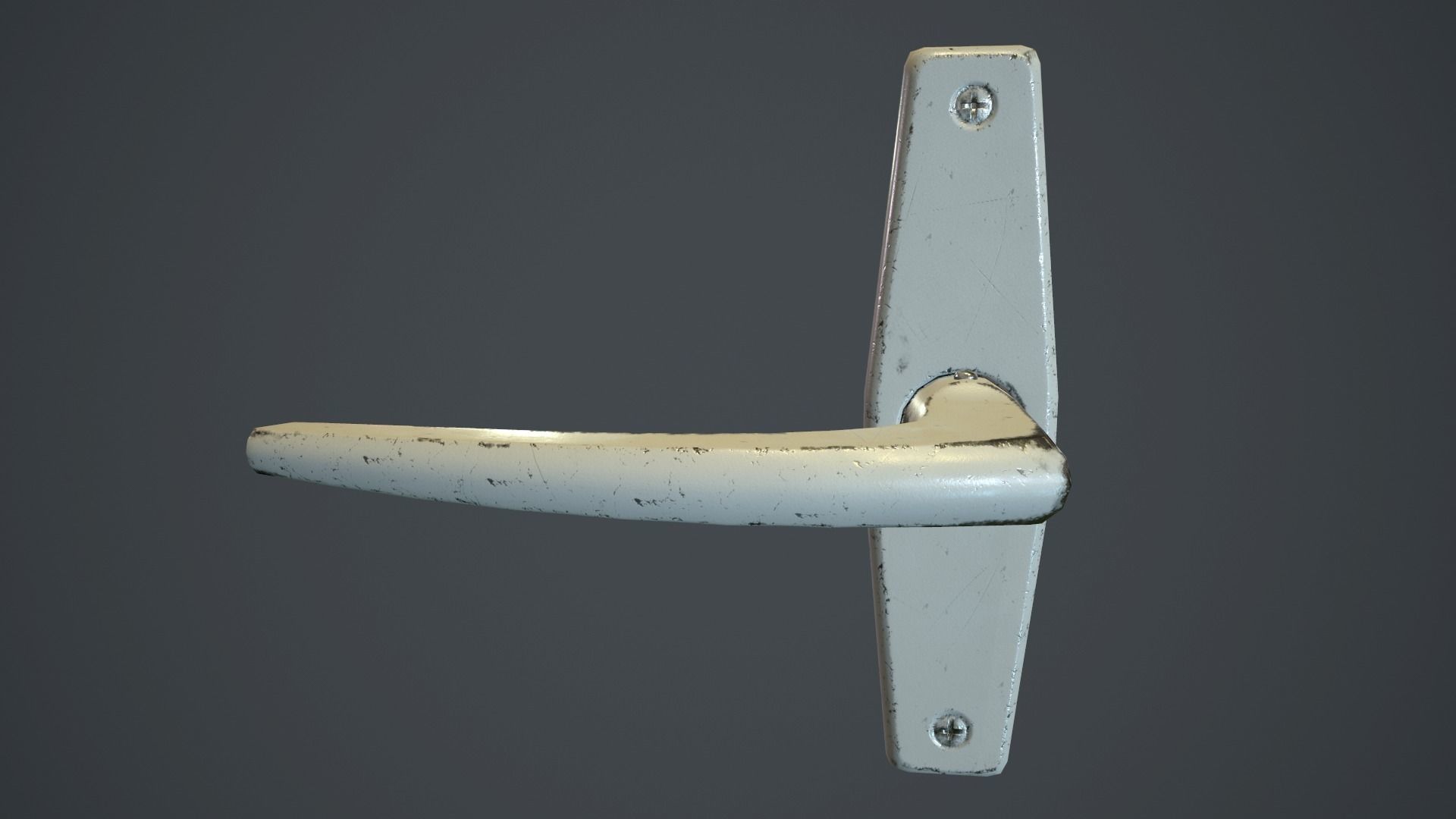 Old Door Handle PBR Game Ready Low-poly 3D model_7