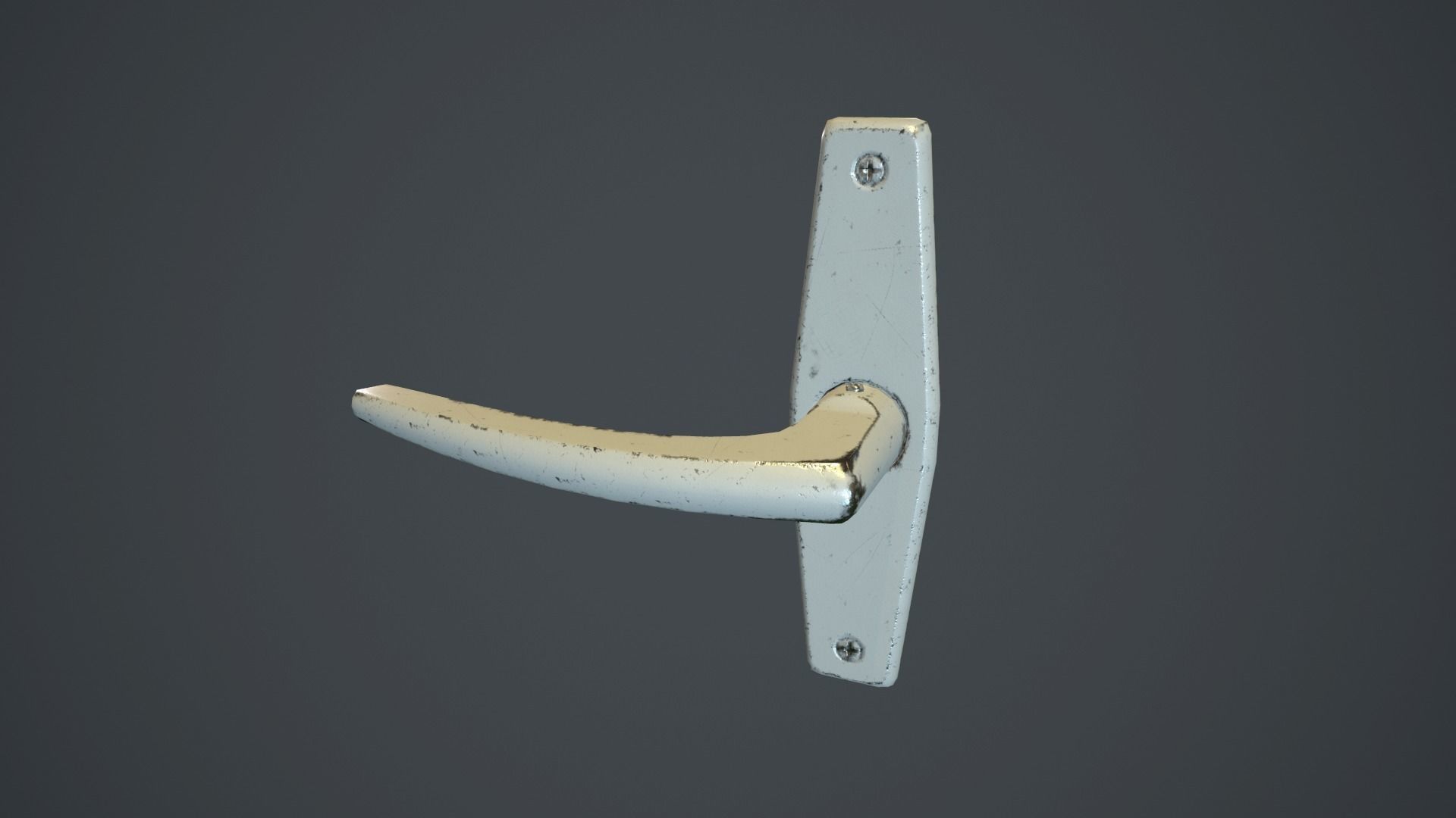 Old Door Handle PBR Game Ready Low-poly 3D model_0