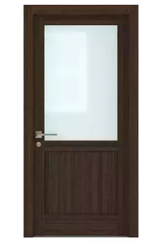 Door-066 wooden door with glass panel