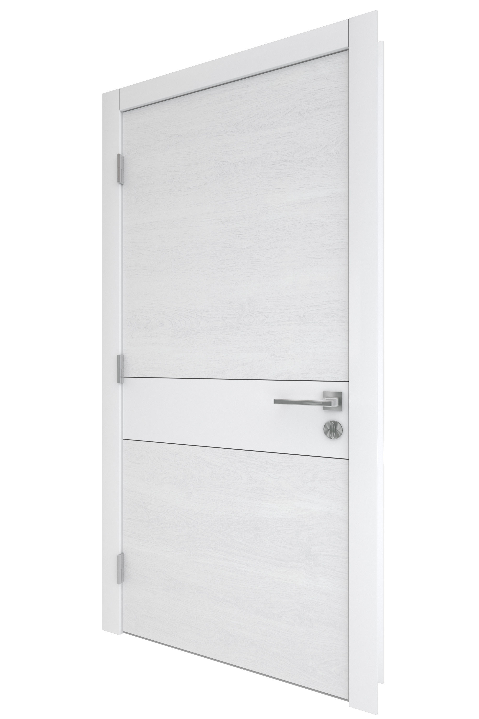 Door-068 wooden door with handle 3D model_3