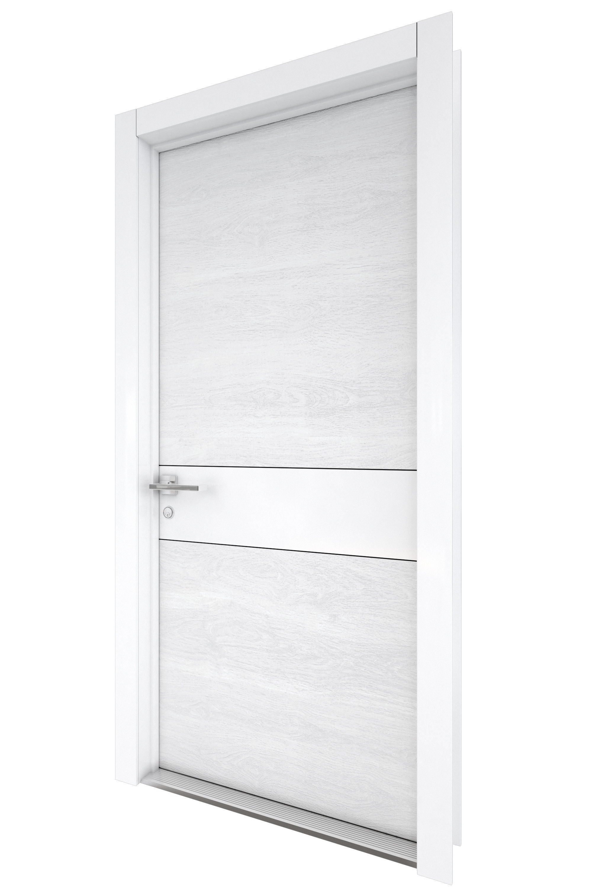 Door-068 wooden door with handle 3D model_2