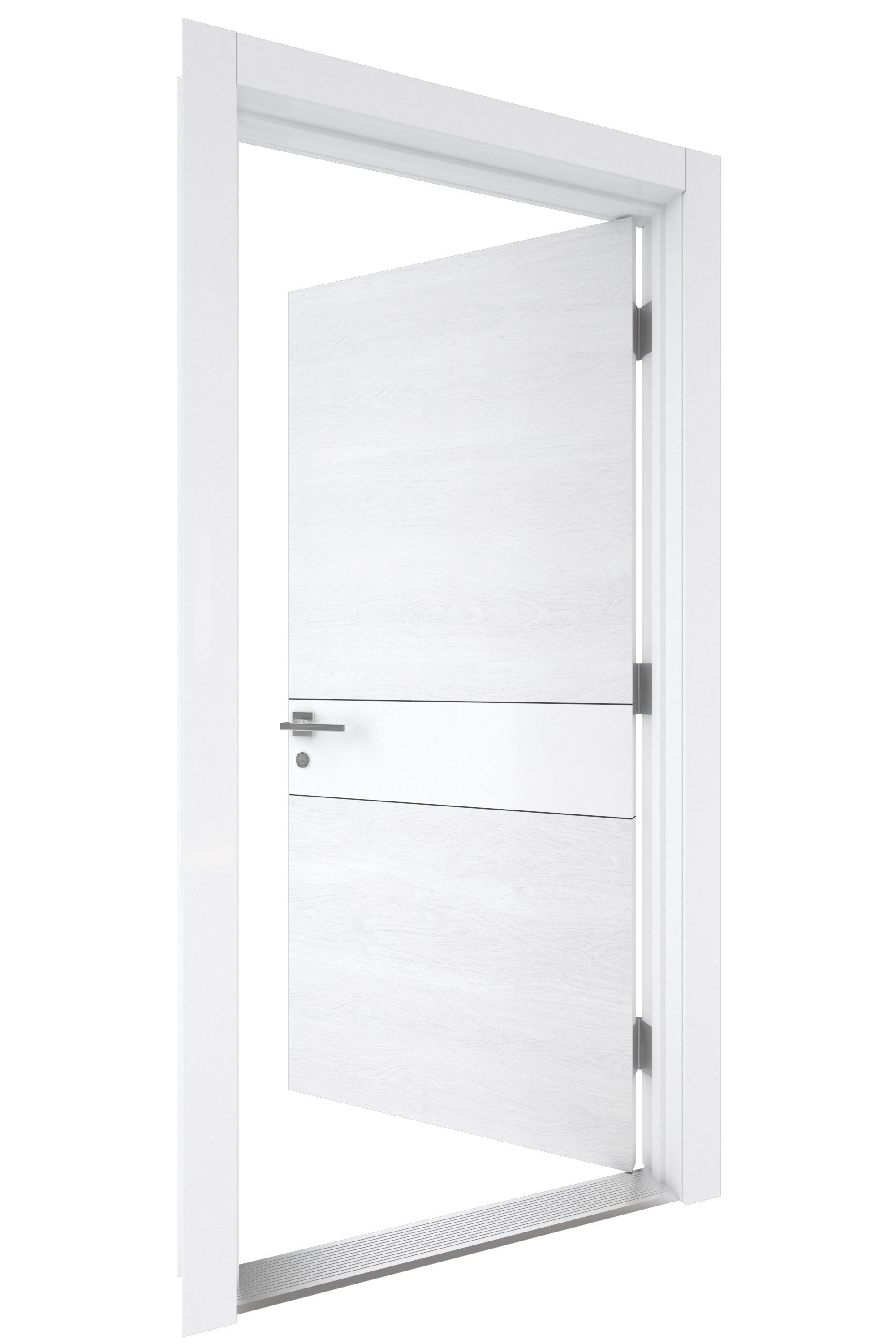 Door-068 wooden door with handle 3D model_4