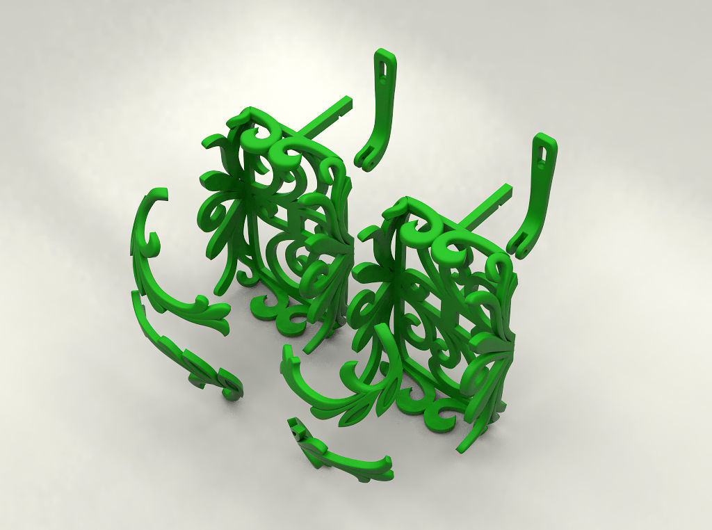 Earring with amber 3D print model_7