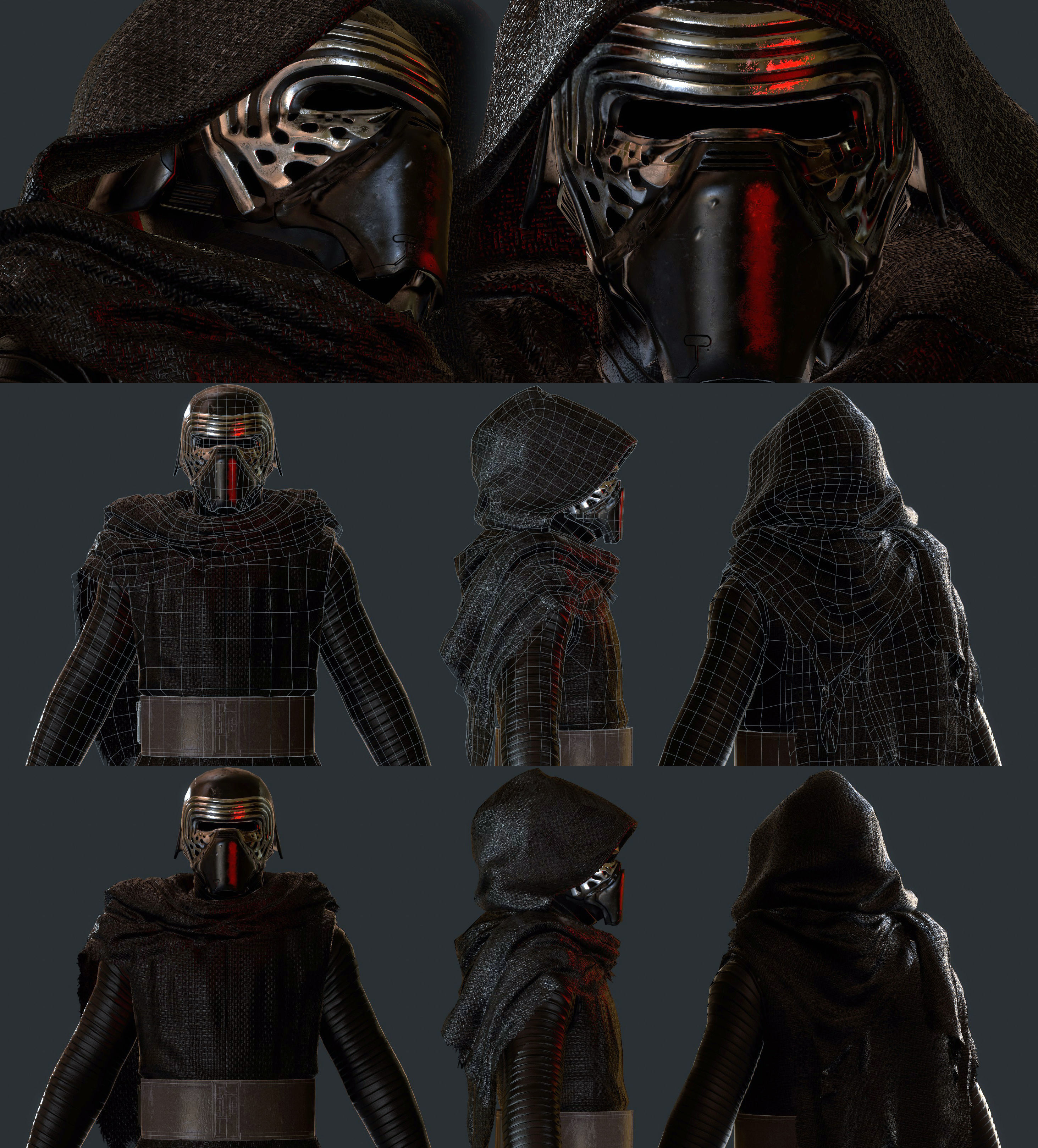 Kylo Ren Low-poly 3D model_1