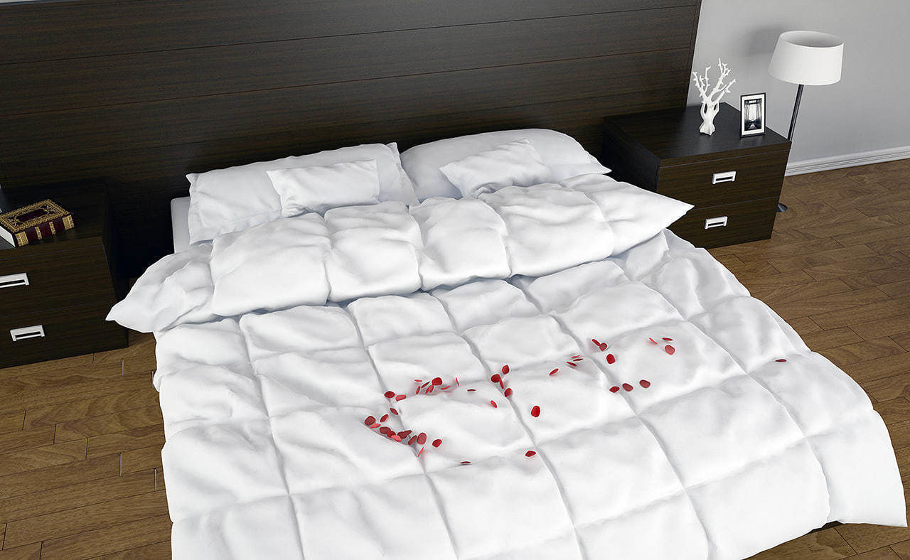 bedroom fireplace with tv 3D model_2