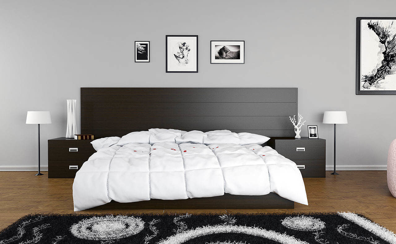 bedroom fireplace with tv 3D model_4