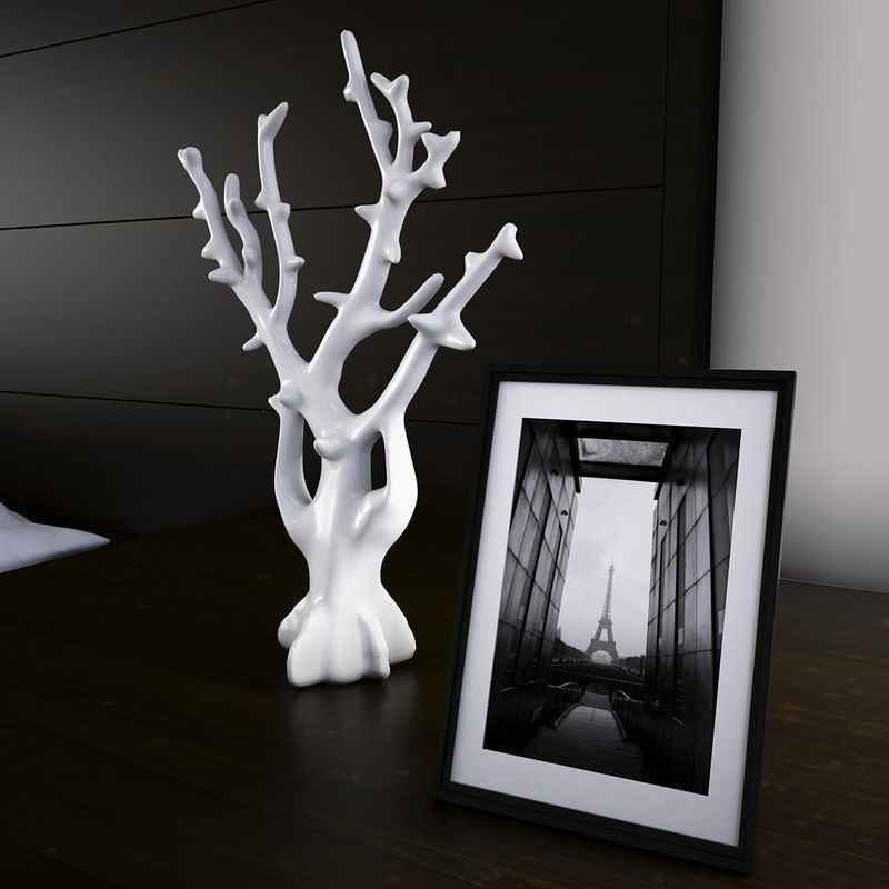 bedroom fireplace with tv 3D model_7