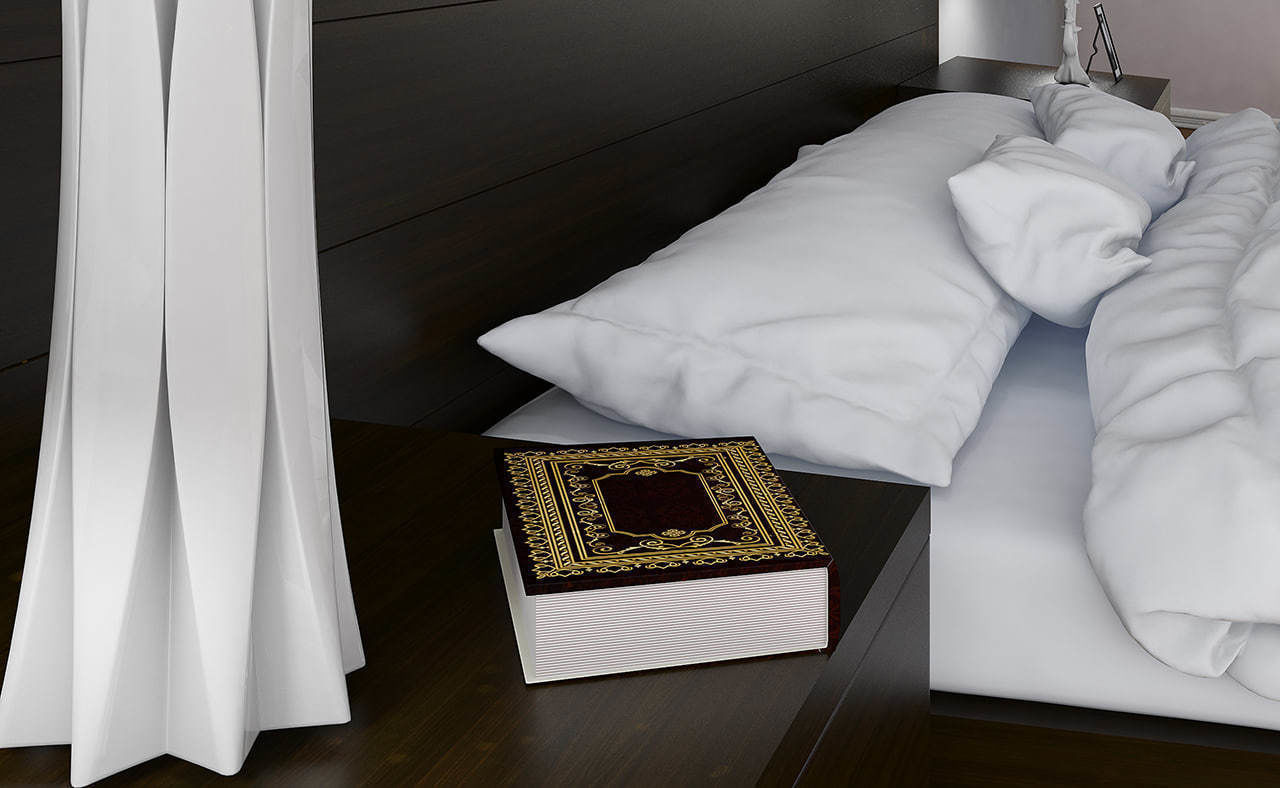 bedroom fireplace with tv 3D model_3