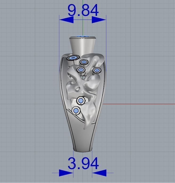 Purple gold ring with stones 3D print model_3
