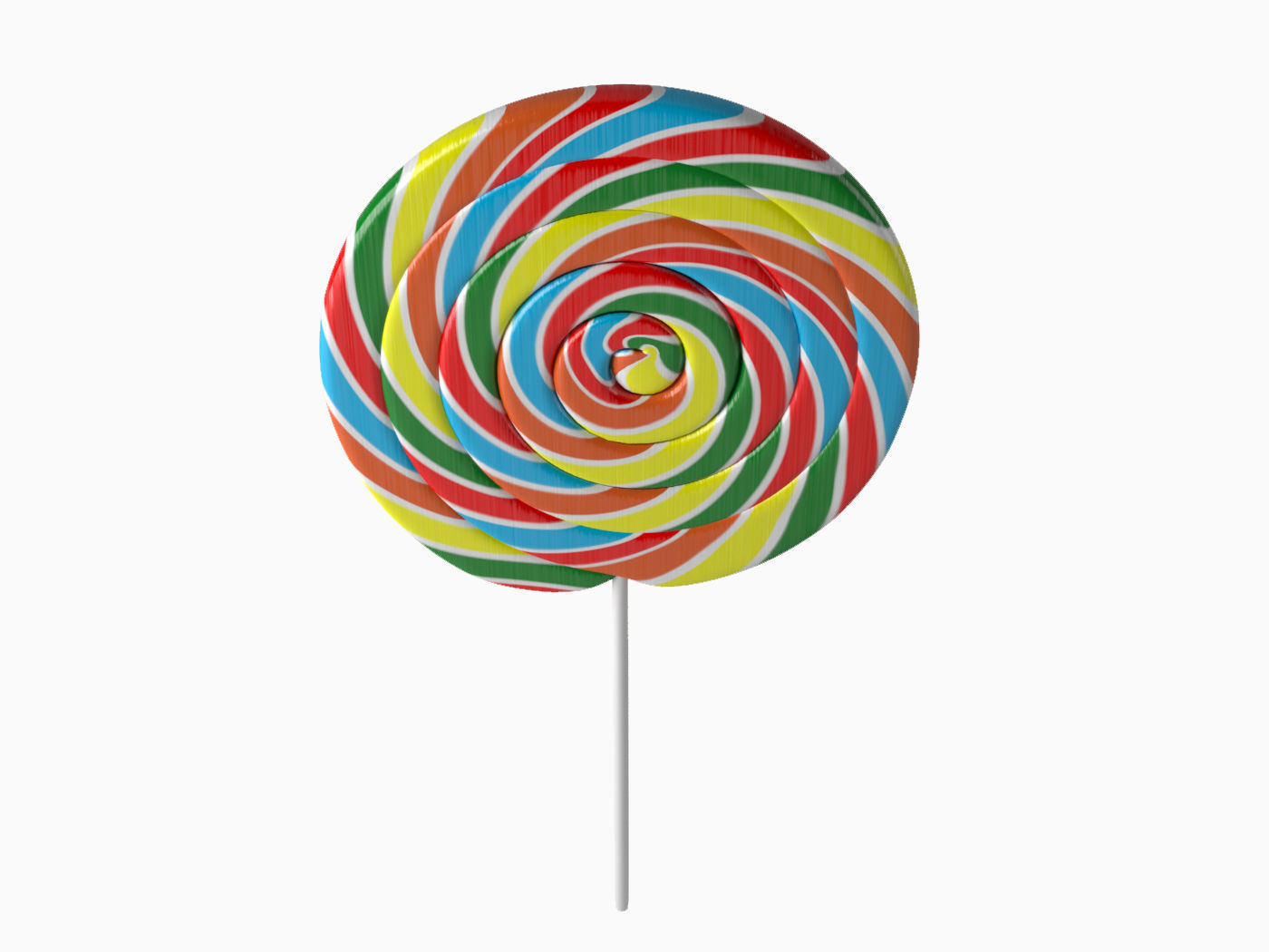 lollipop colorful on stick 3D model_4