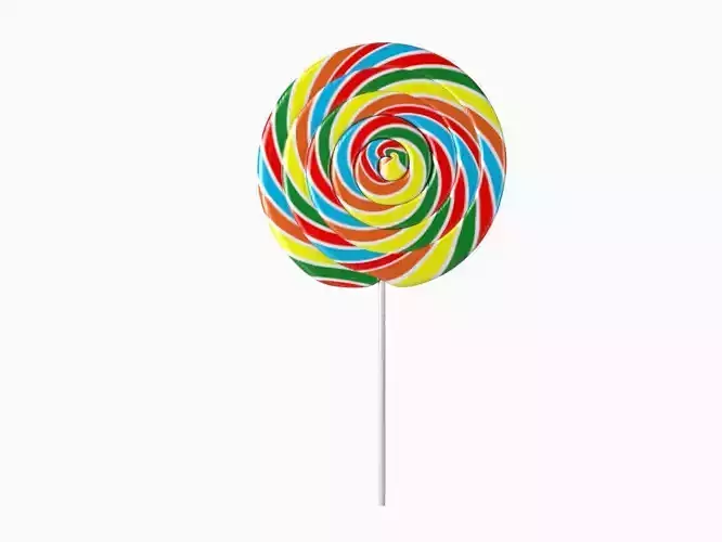 lollipop colorful on stick 3D model