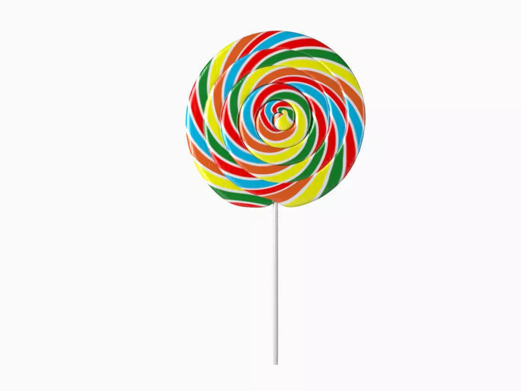 lollipop colorful on stick 3D model_0