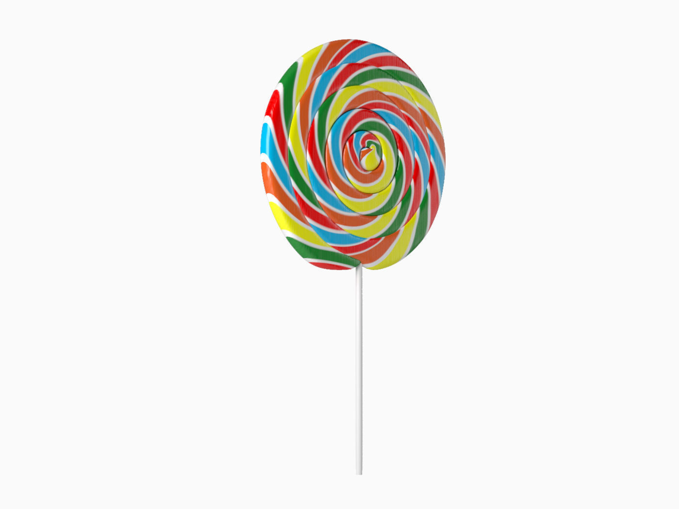 lollipop colorful on stick 3D model_2