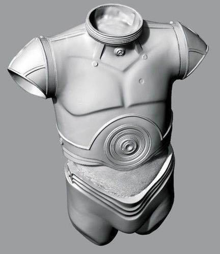 C-3PO Body - Torso 3D scan 3D print model Free 3D print model