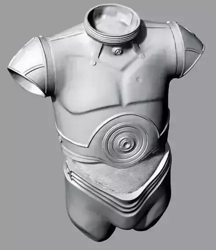 C-3PO Body - Torso 3D scan 3D print model Free 3D print model