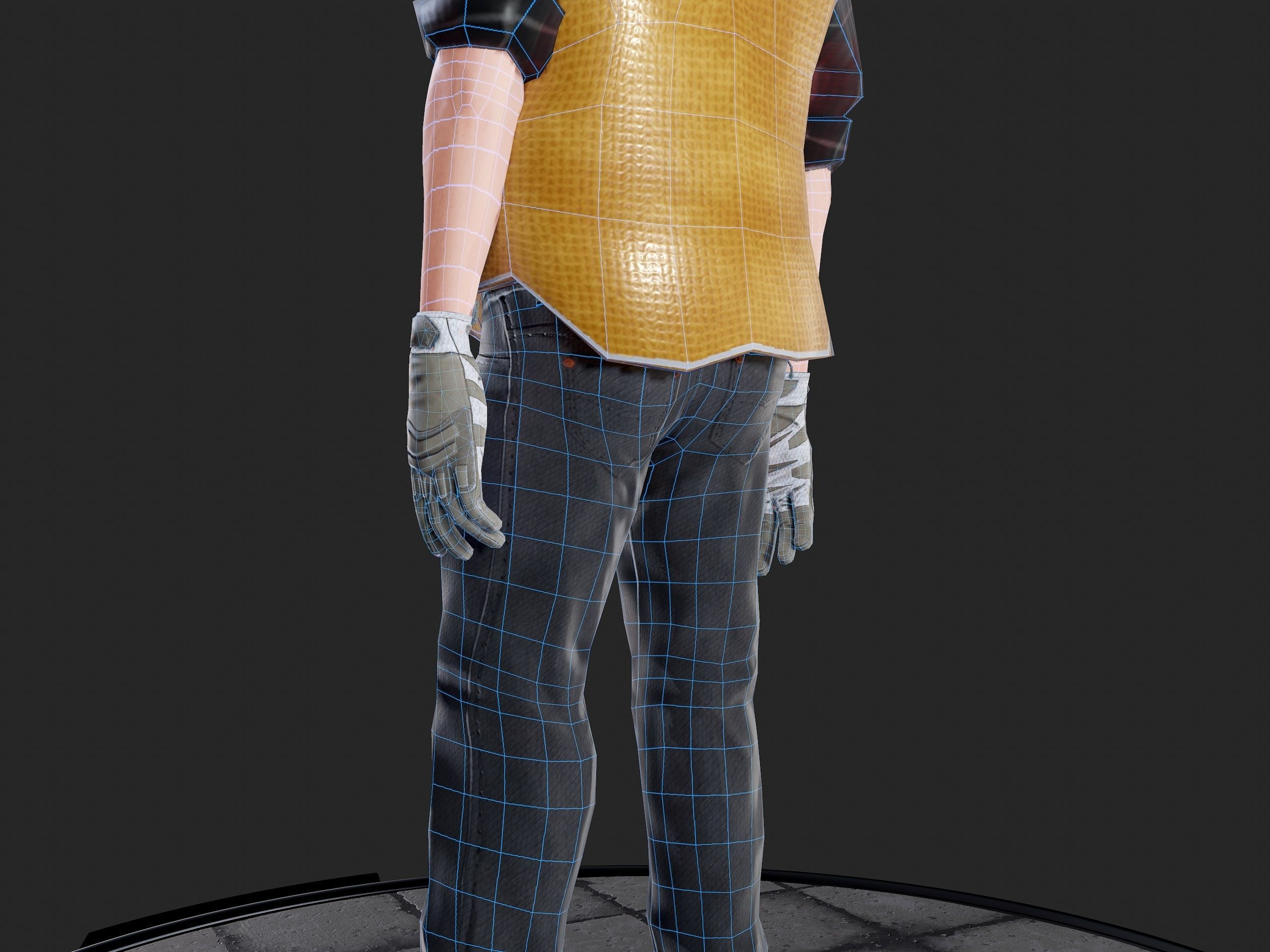 Worker1 Animations Pack Low-poly 3D model_42