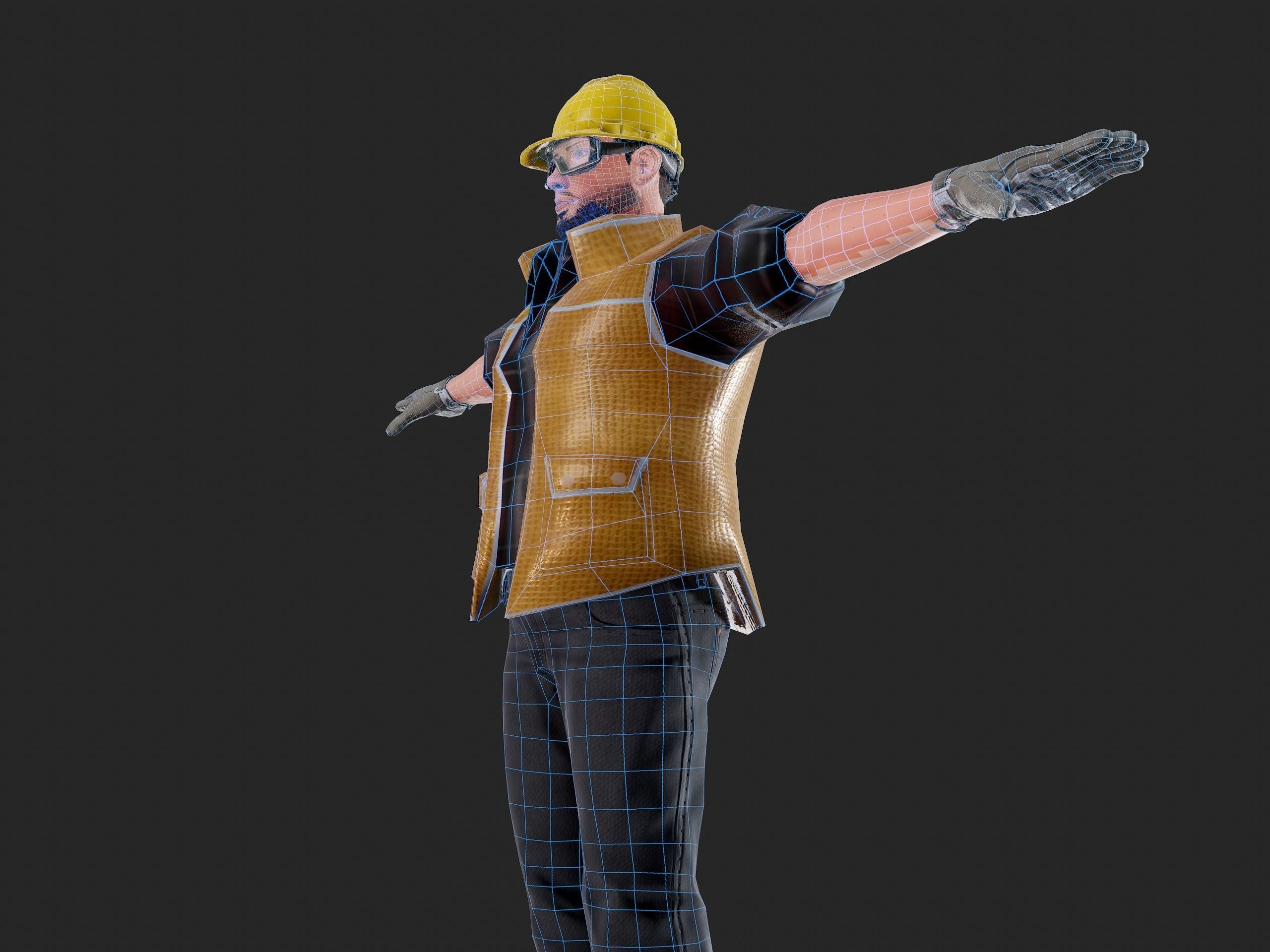 Worker1 Animations Pack Low-poly 3D model_43