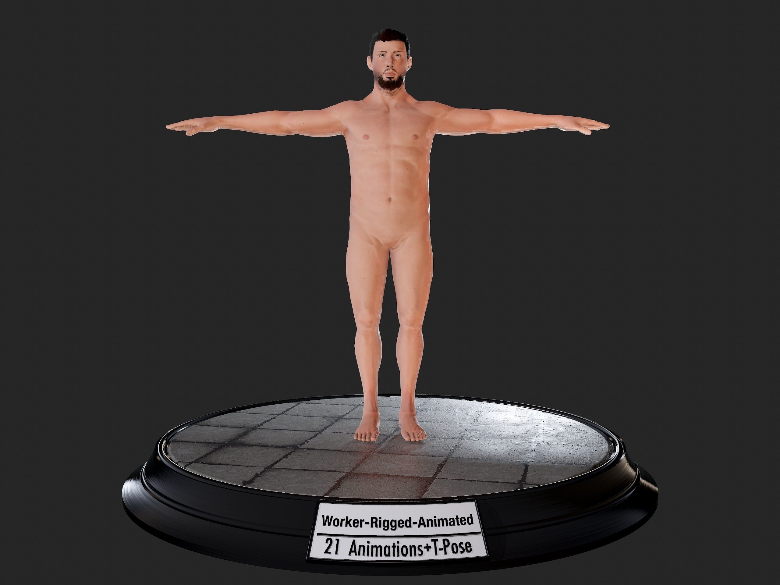 Worker1 Animations Pack Low-poly 3D model_46