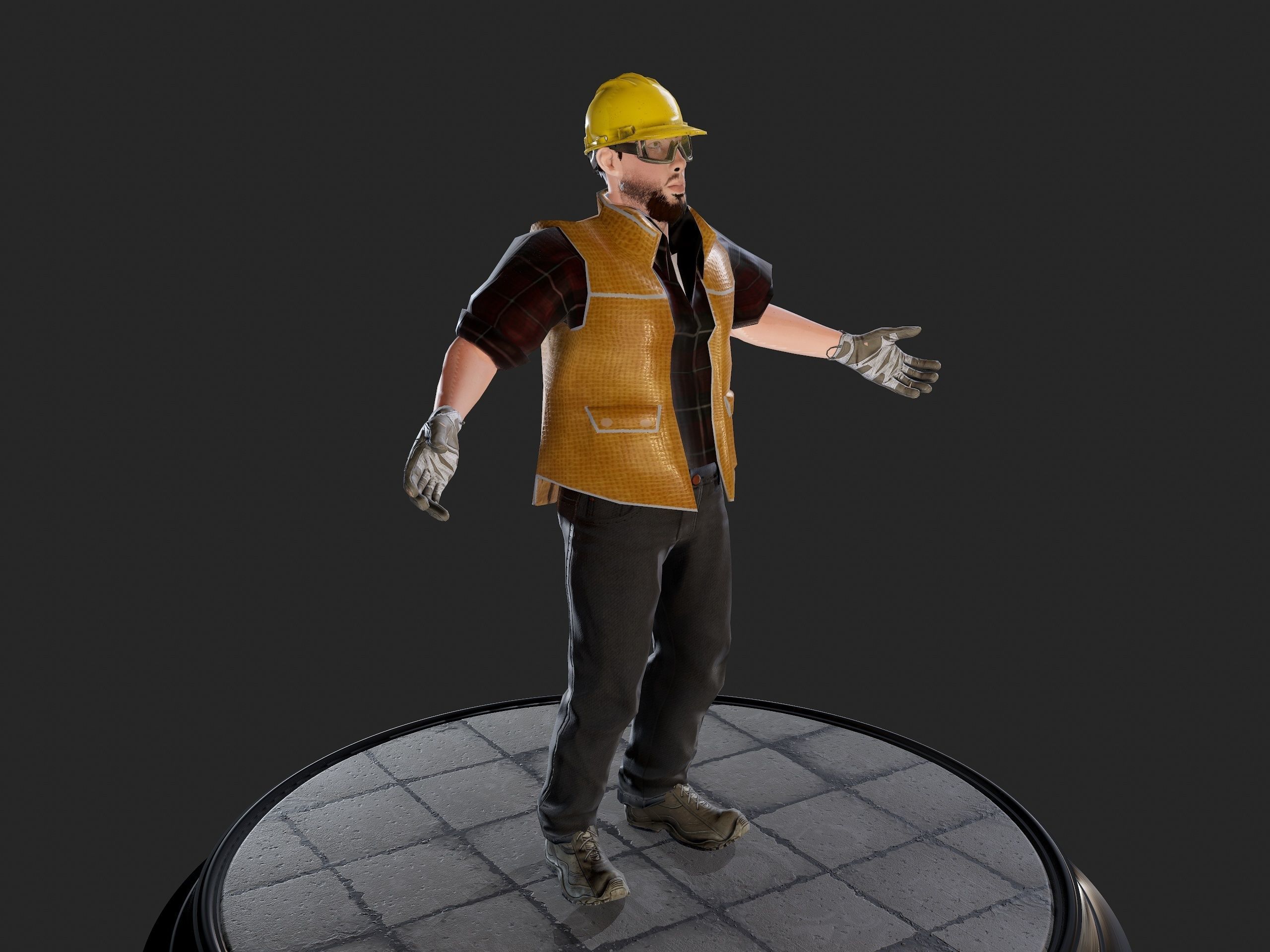 Worker1 Animations Pack Low-poly 3D model_28