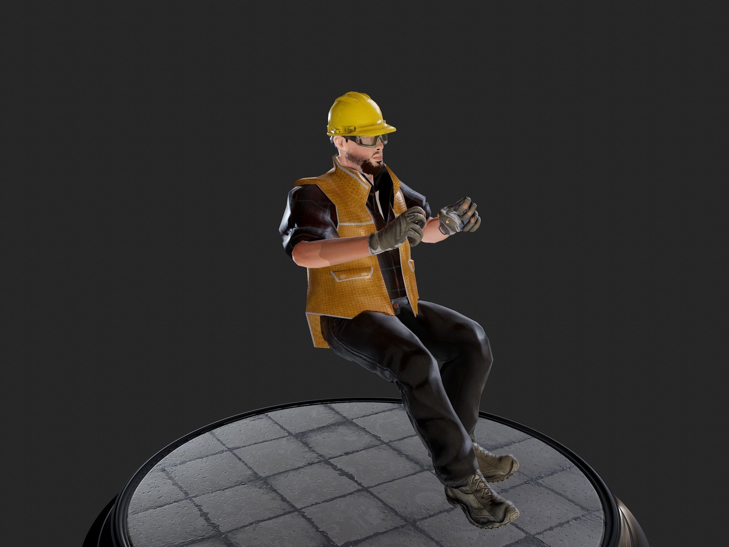 Worker1 Animations Pack Low-poly 3D model_23