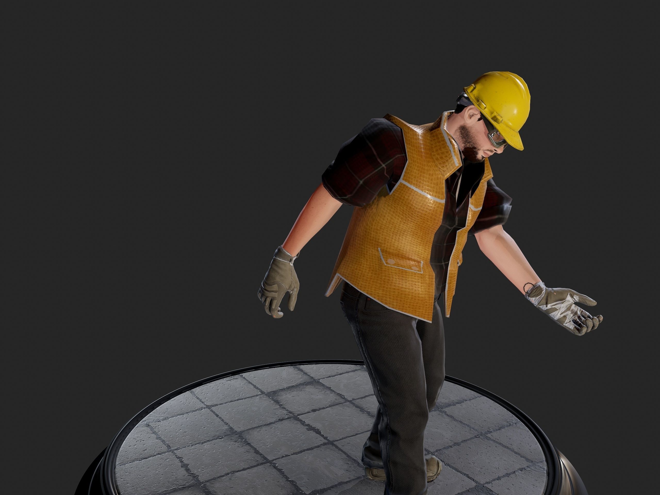 Worker1 Animations Pack Low-poly 3D model_27