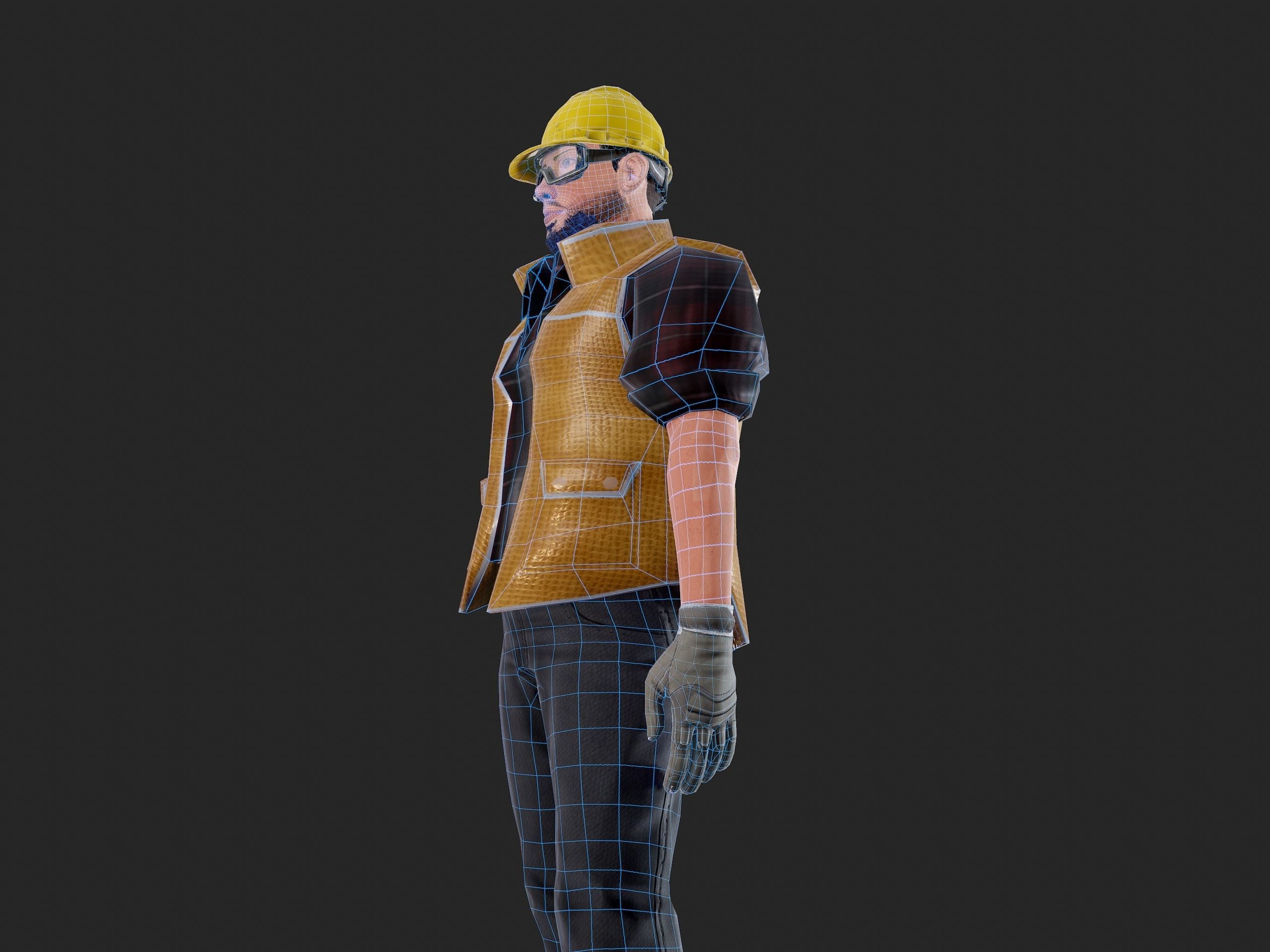 Worker1 Animations Pack Low-poly 3D model_45