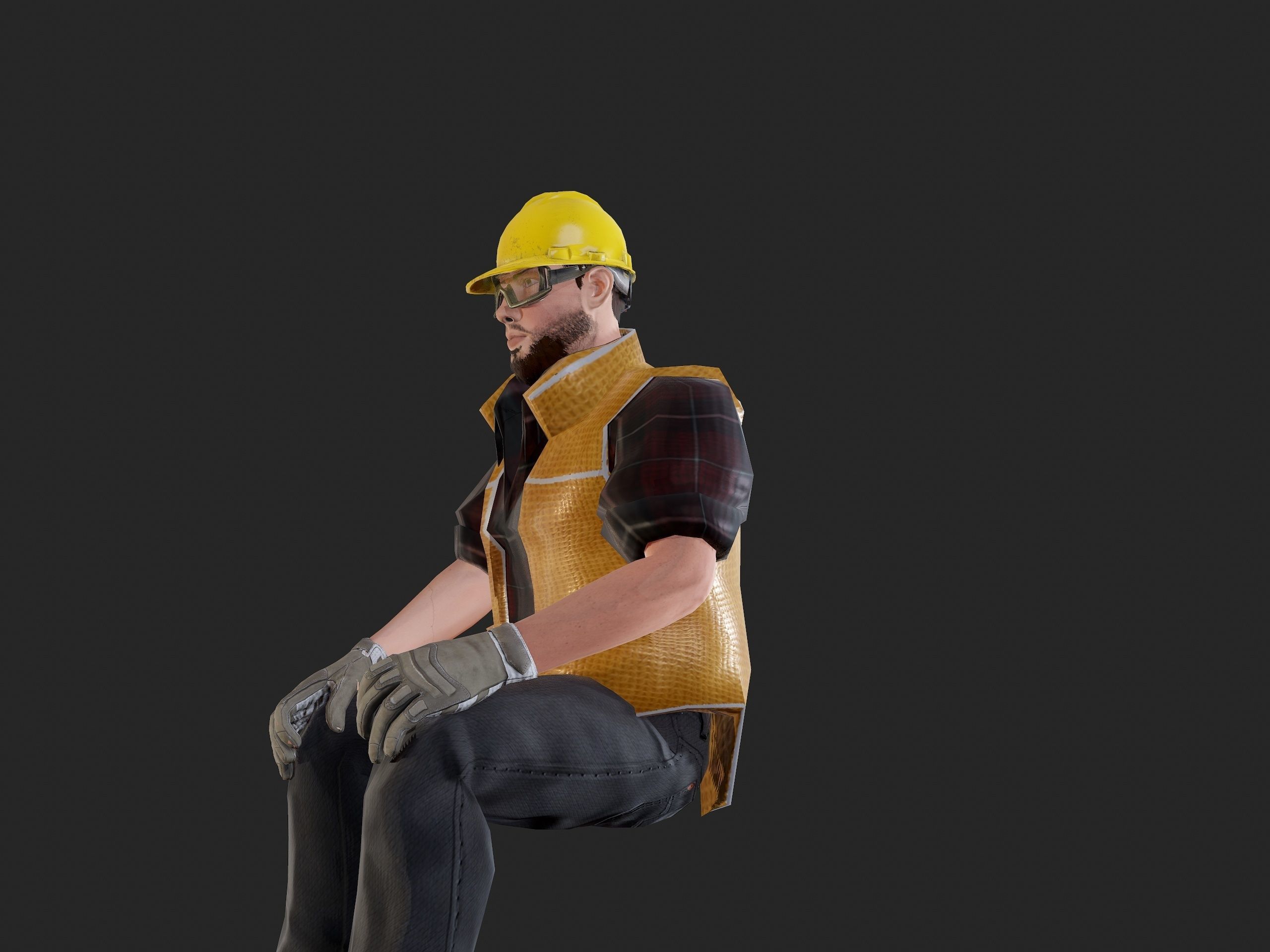 Worker1 Animations Pack Low-poly 3D model_22