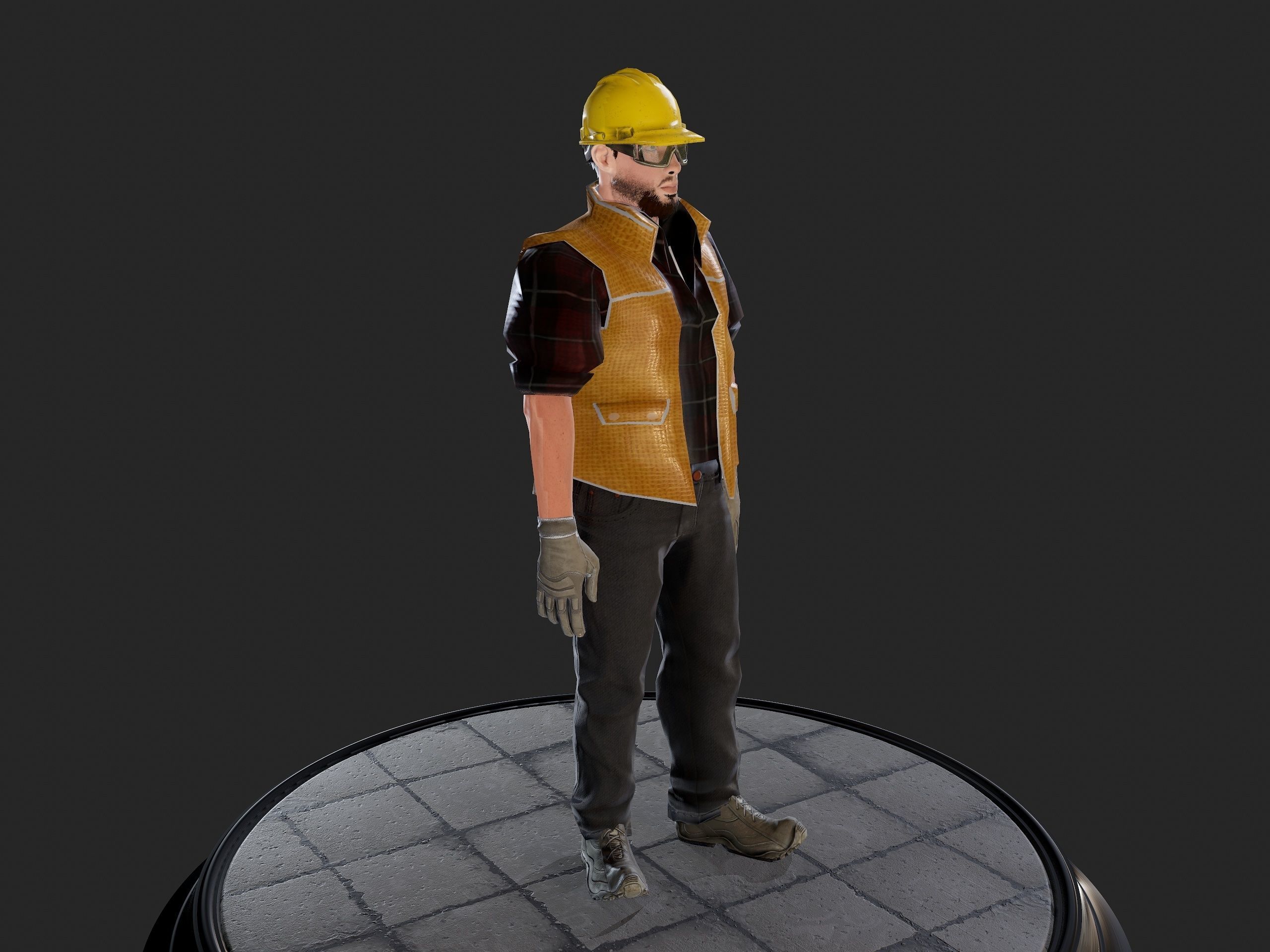 Worker1 Animations Pack Low-poly 3D model_16
