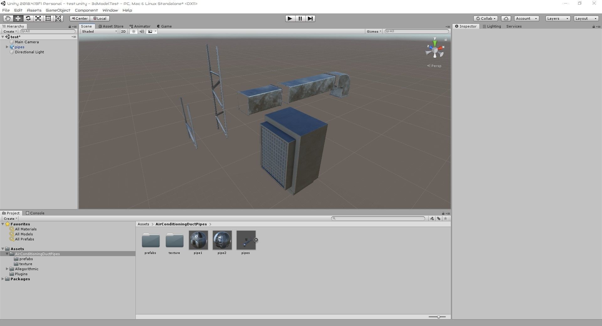 Air Conditioner Duct Pipes Low-poly 3D model_14