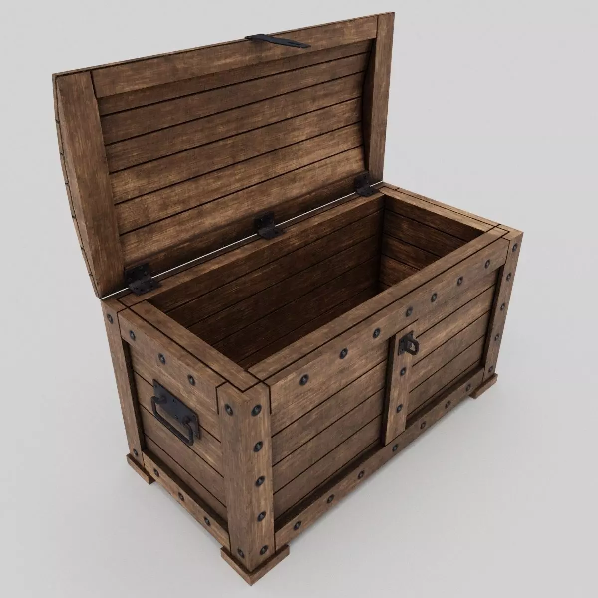 Chest wooden Low-poly 3D model