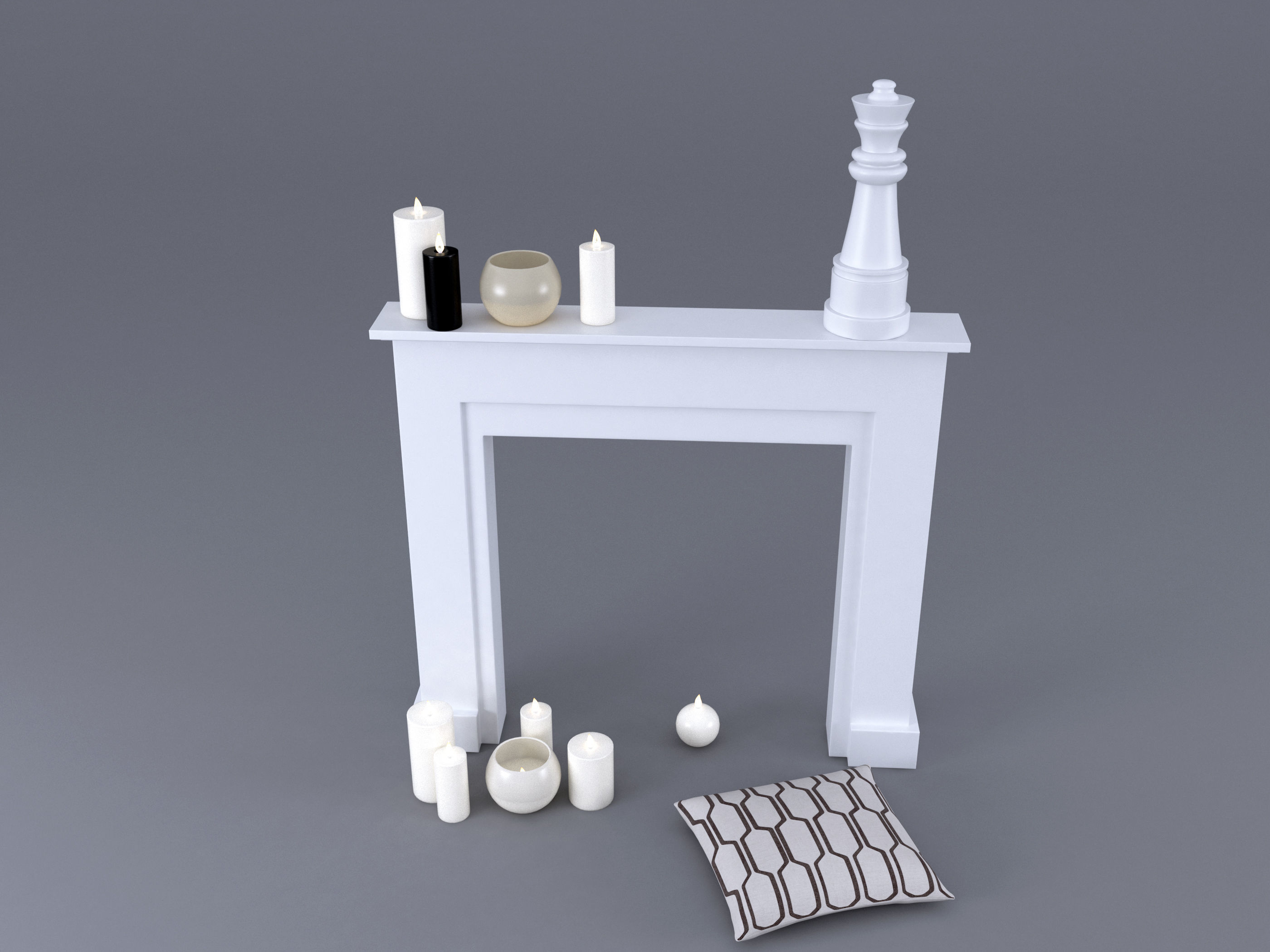 Fireplace Mantel Freeport MAISONS DU MONDE 3D model_2