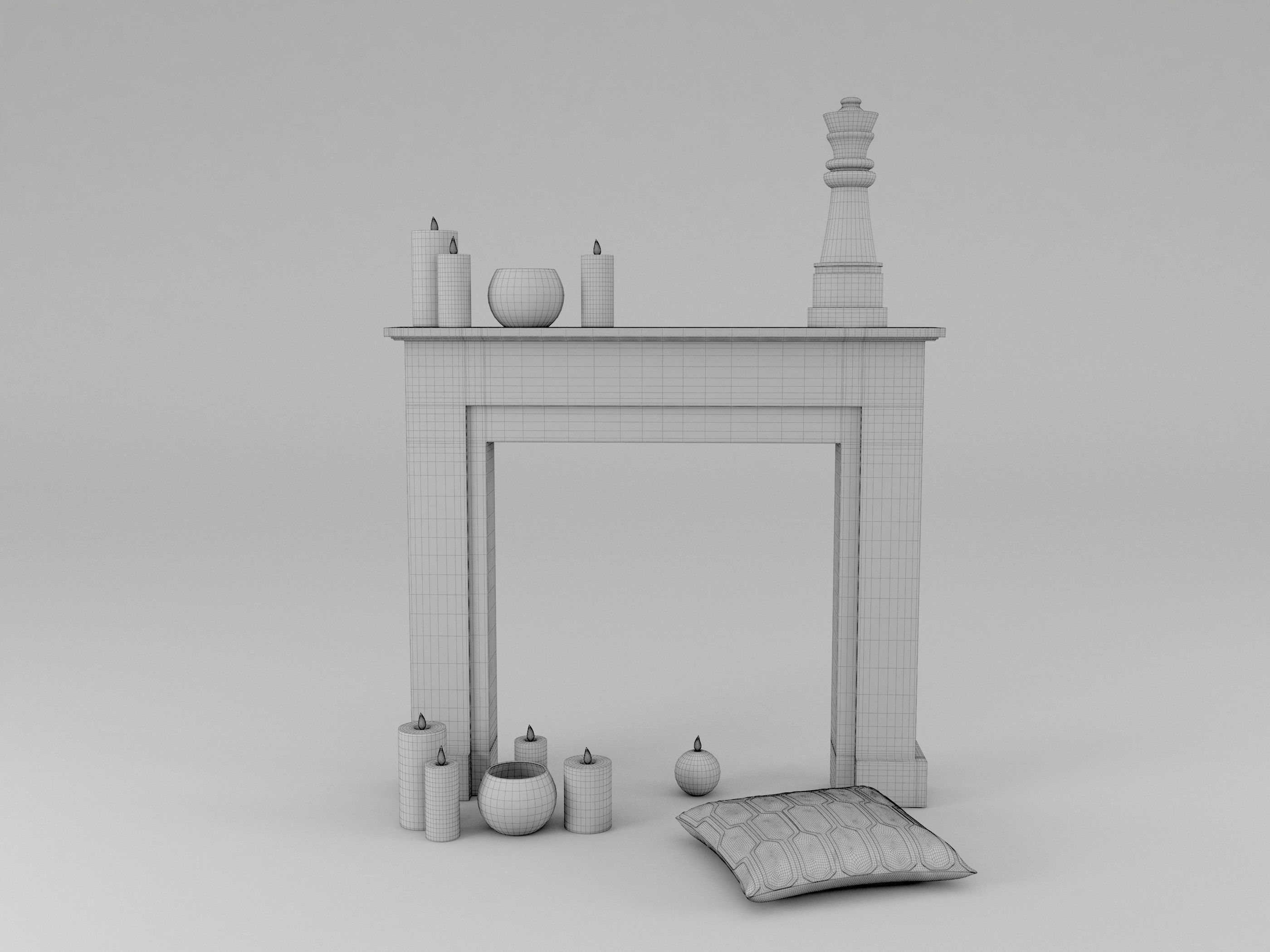 Fireplace Mantel Freeport MAISONS DU MONDE 3D model_4