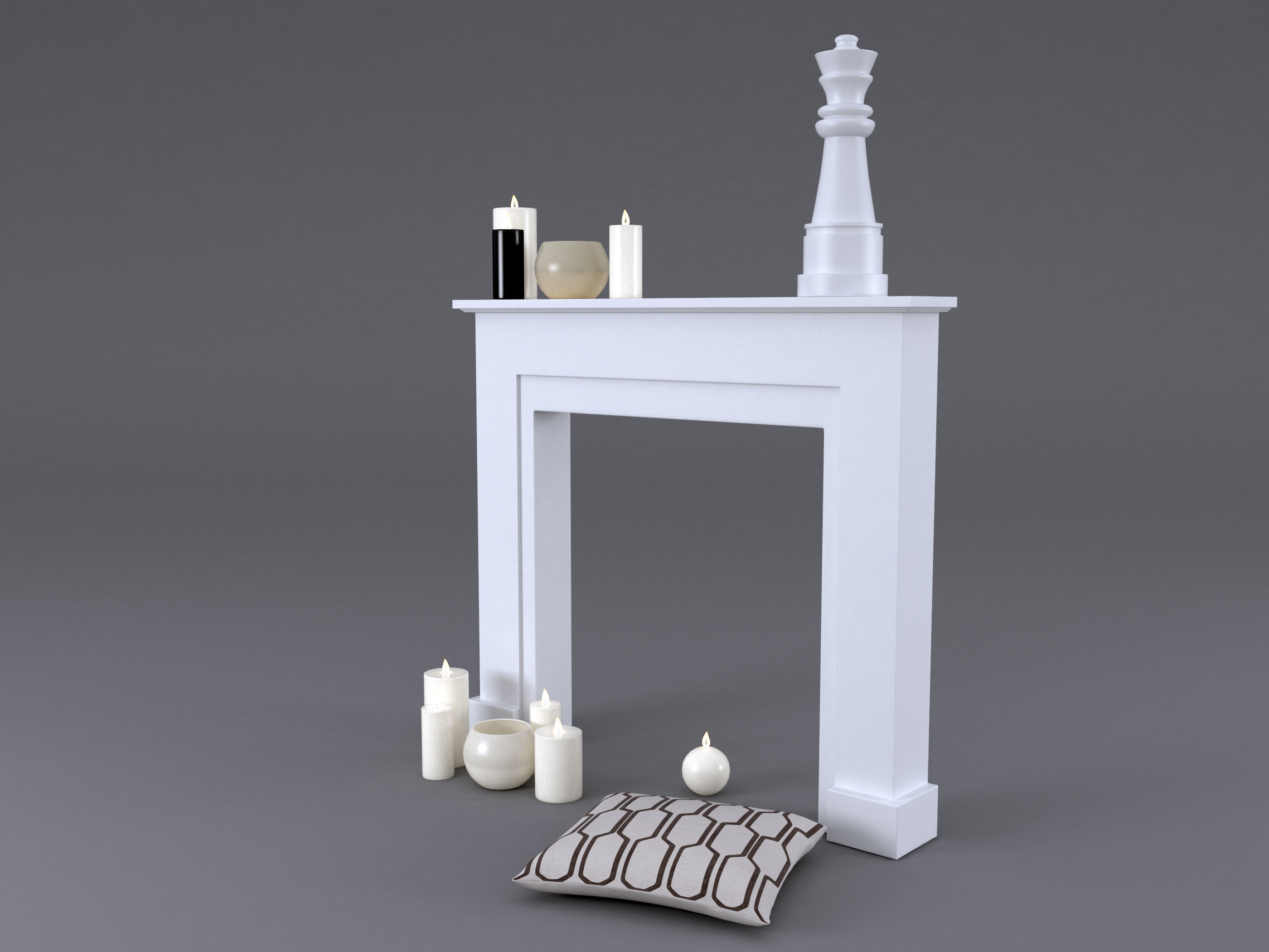 Fireplace Mantel Freeport MAISONS DU MONDE 3D model_3