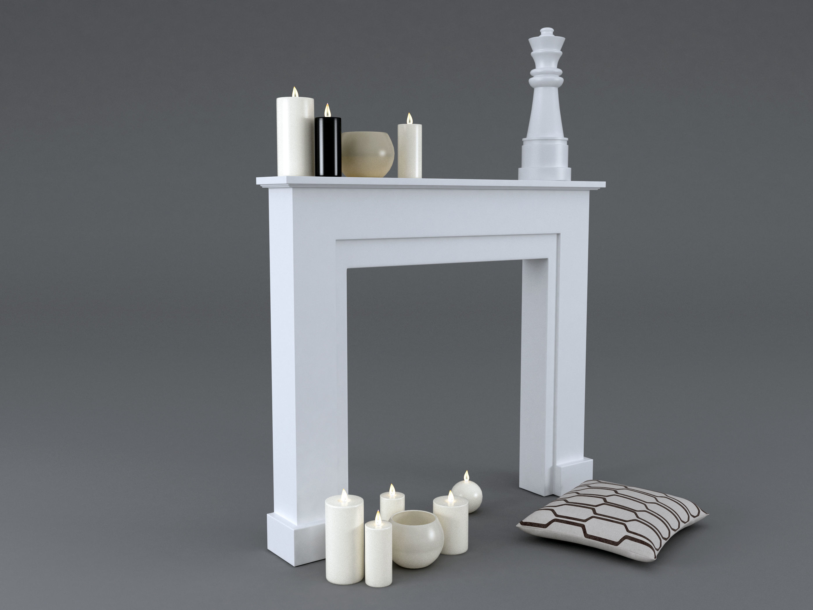 Fireplace Mantel Freeport MAISONS DU MONDE 3D model_1