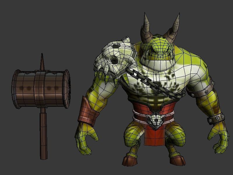 ArchDemon monster with horns Low-poly 3D model_2