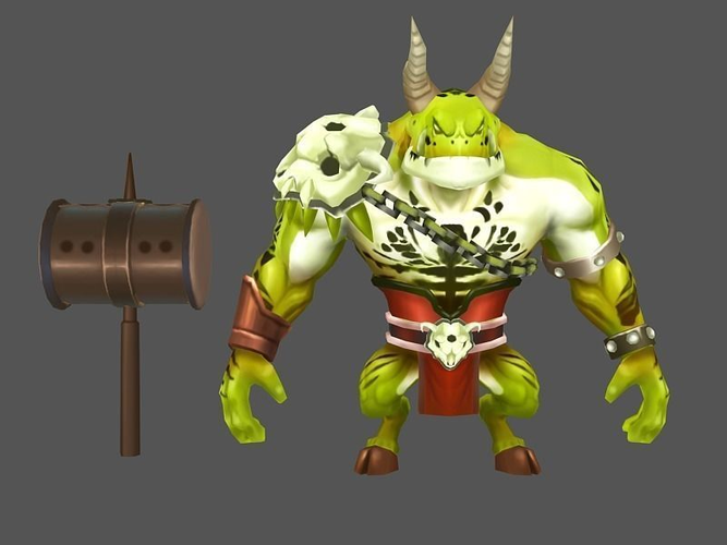 ArchDemon monster with horns Low-poly 3D model