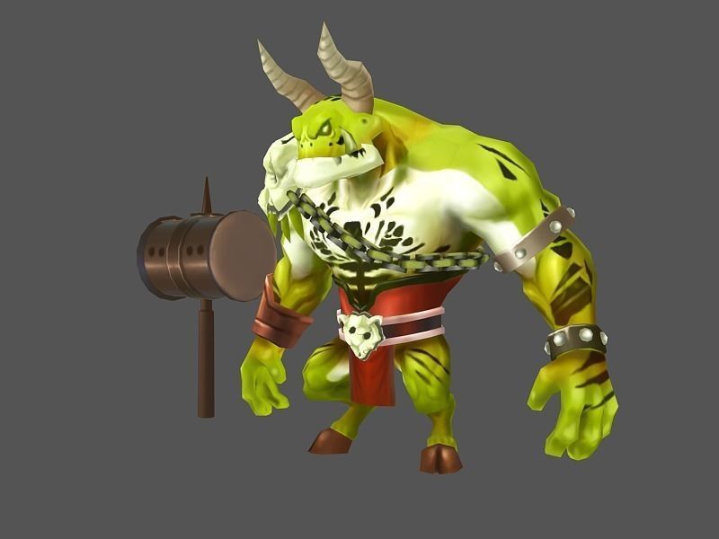 ArchDemon monster with horns Low-poly 3D model_5