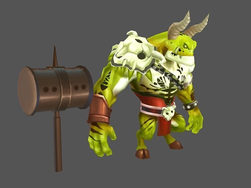ArchDemon monster with horns Low-poly 3D model_7