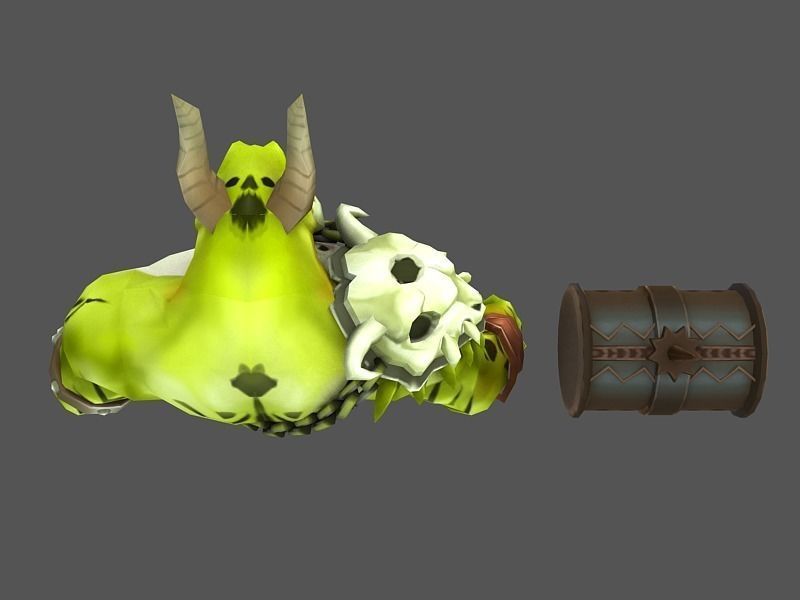 ArchDemon monster with horns Low-poly 3D model_3