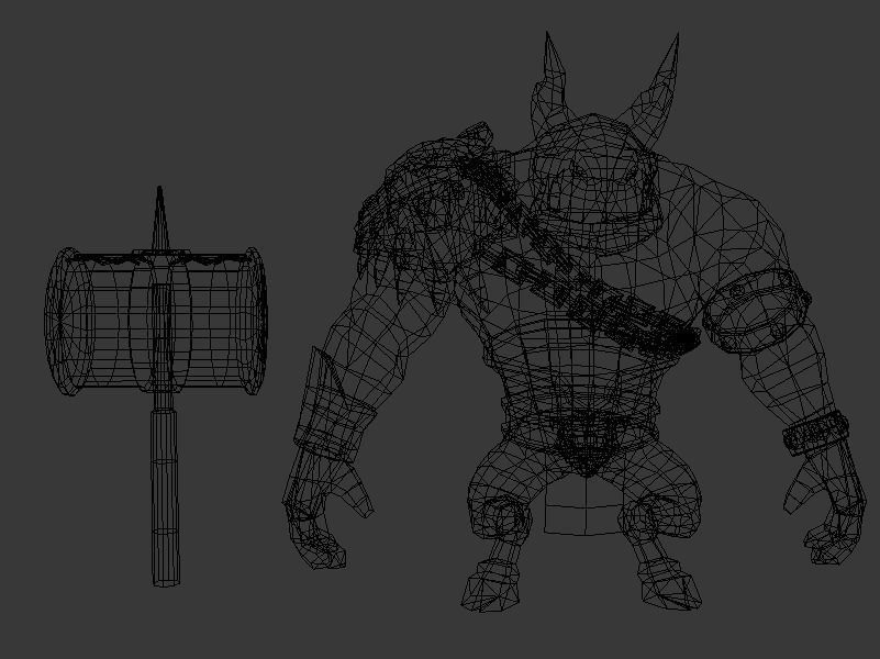 ArchDemon monster with horns Low-poly 3D model_1