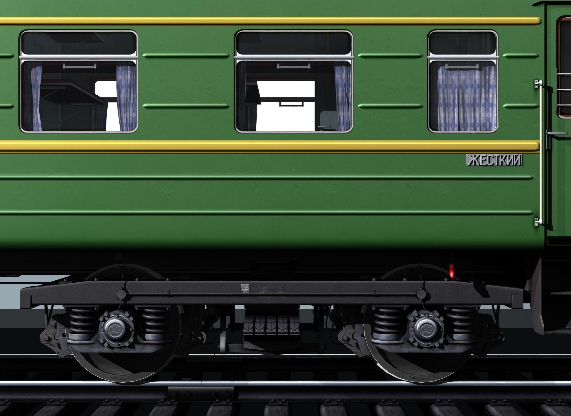 Railway wagon type 66W plant-KVZ Low-poly 3D model_10