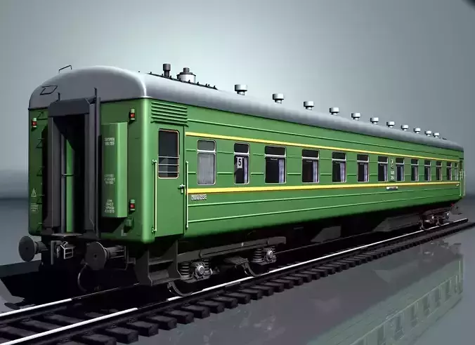 Railway wagon type 66W plant-KVZ Low-poly 3D model