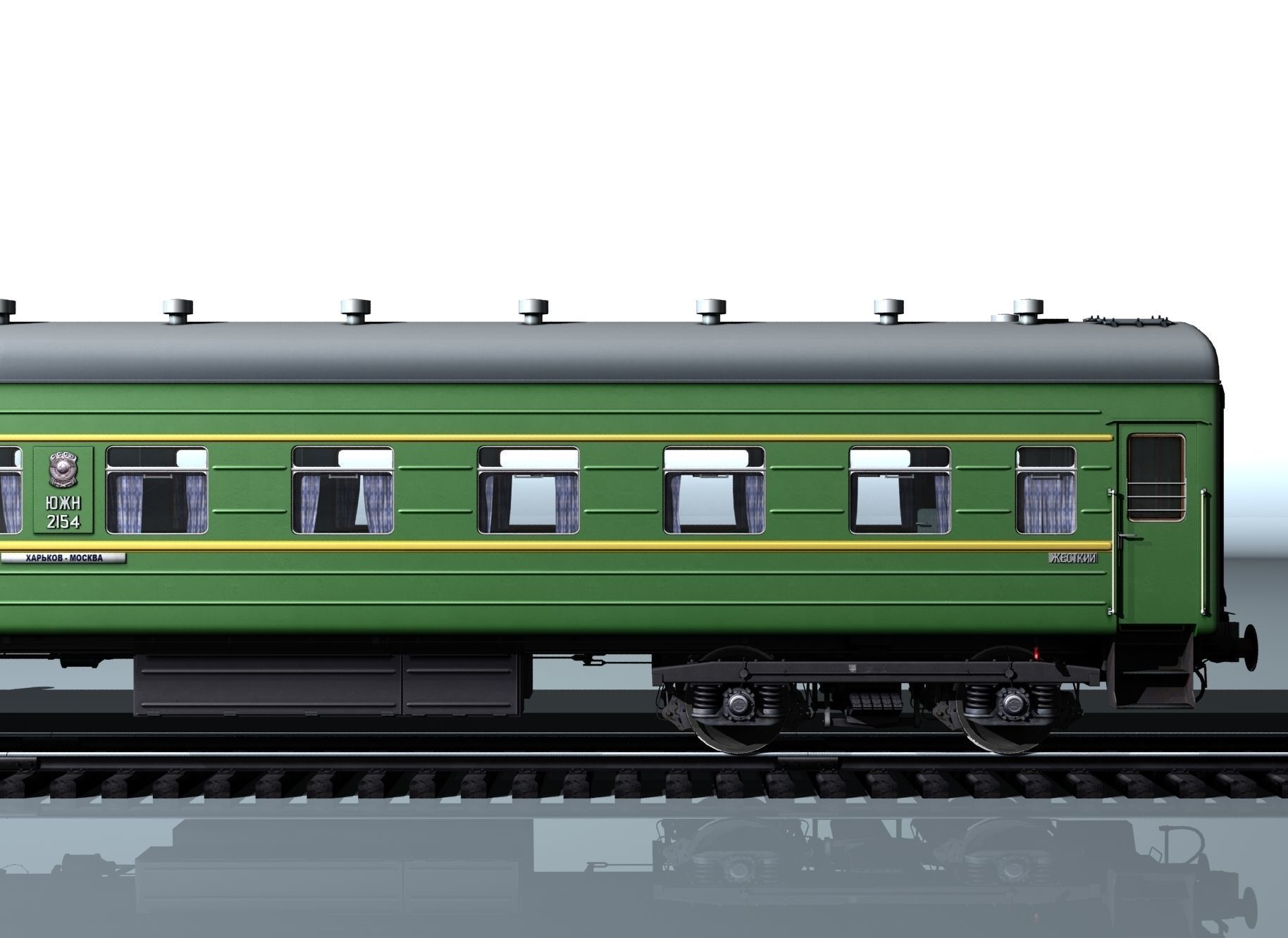 Railway wagon type 66W plant-KVZ Low-poly 3D model_2