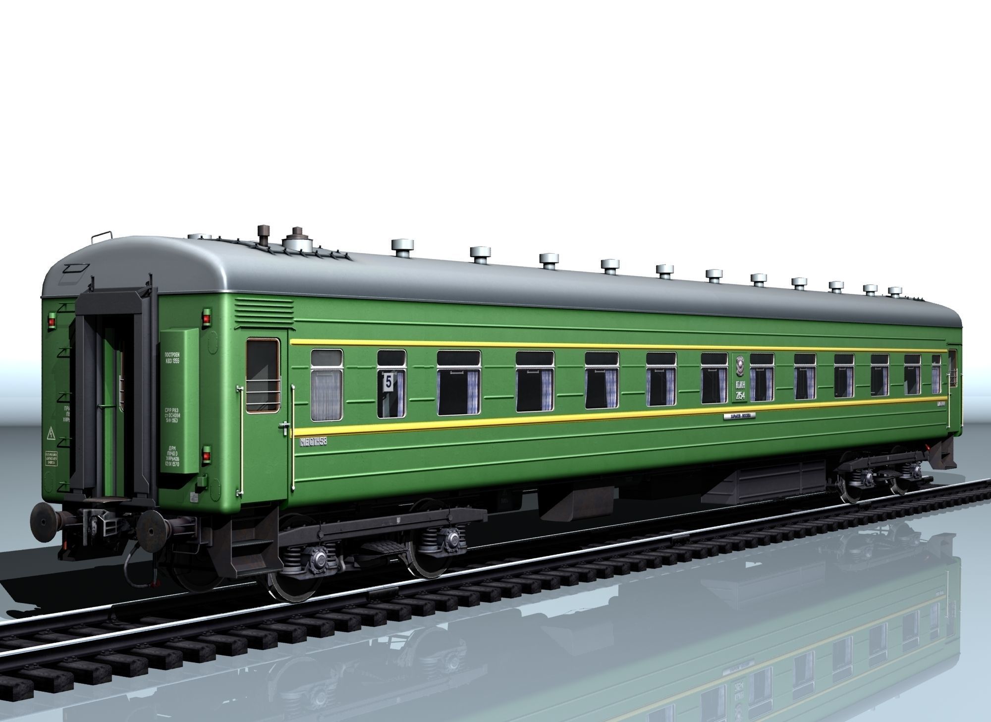 Railway wagon type 66W plant-KVZ Low-poly 3D model_4